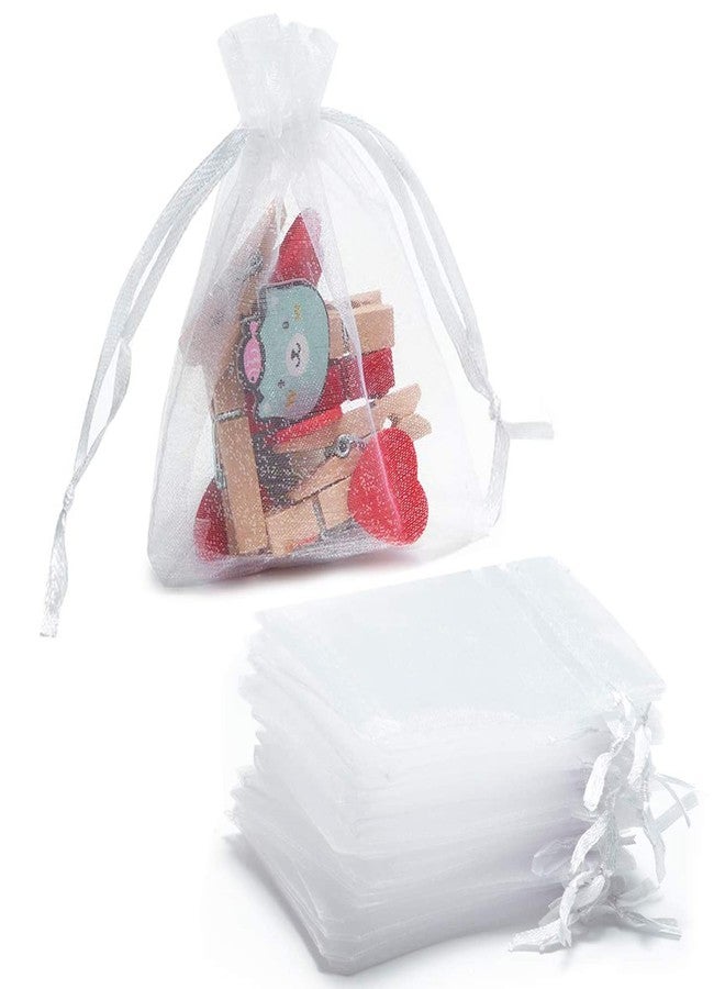 Tendwarm 100 Pcs 3x4 Inch Sheer Organza Bag for Party Wedding Christmas Festival Favor Gift Bags with Drawstring - Image 1